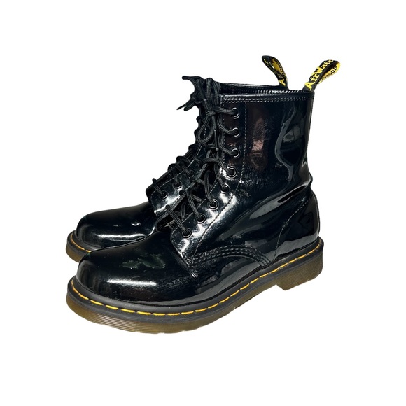 Dr. Martens Black Patent Leather 1460 Lace Up Boots 9 - Picture 4 of 8